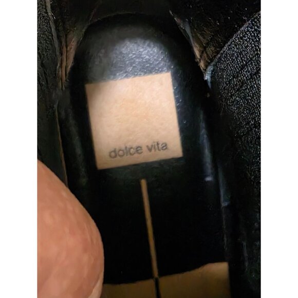 Dolce Vita Black Heeled Ankle Boots Elastic Side Panels Women's Size 8 - Picture 7 of 8